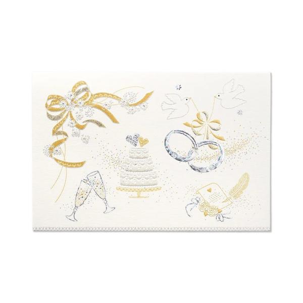 G.C.PRESS　ミニカード　WEDDING　プレジール　パール　011-58｜文房具 結婚式 ウ...