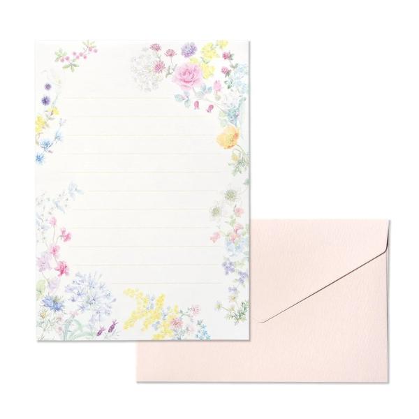 G.C.PRESS　ミニレターセット　ジョリィ　ジャルダン　031-50｜文房具 花柄 水彩画 庭 ...