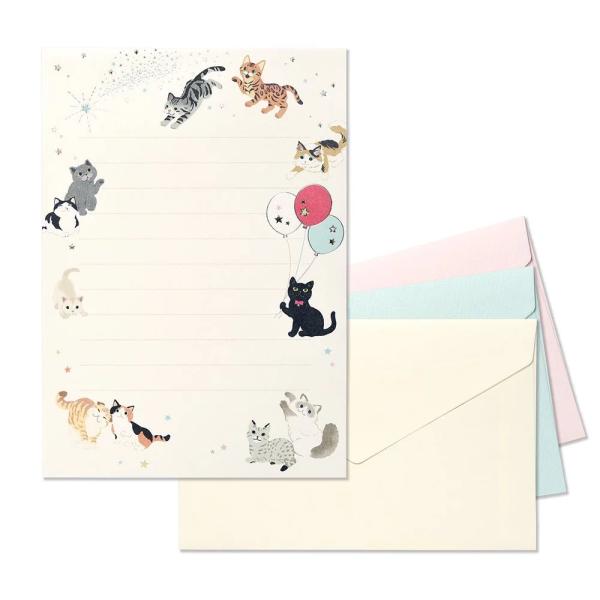 G.C.PRESS　ミニレターセット　マイ　キャット　031-52｜文房具 ねこ ネコ ペット 流星...