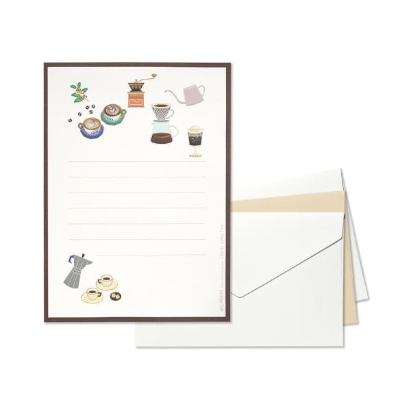 ミニレターセット　コーヒータイム　LIKE IT!　031-61｜文房具 趣味 コーヒーグッズ ギフ...