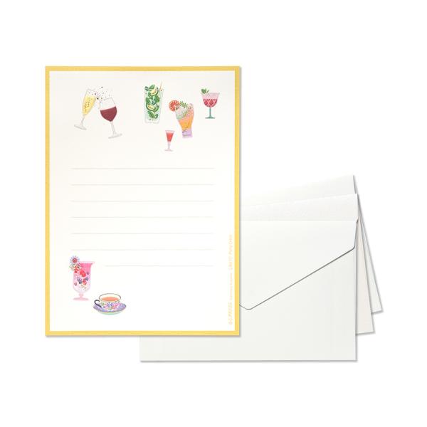 ミニレターセット　パーティードリンク　LIKE IT!　031-63｜文房具 趣味 お酒 大人 アル...