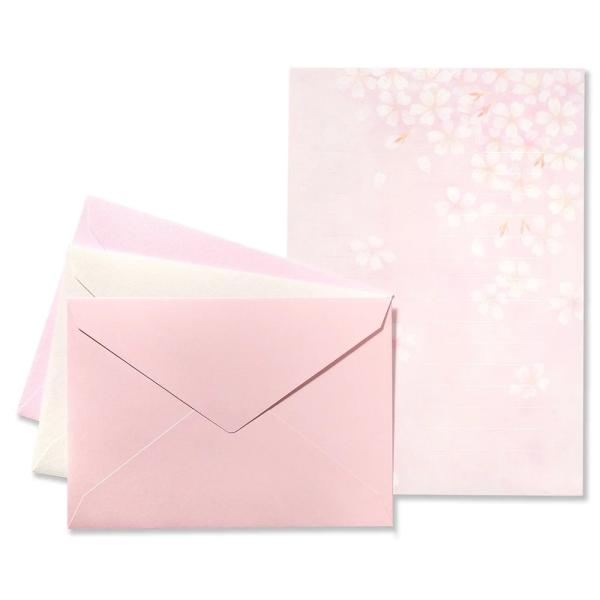 G.C.PRESS　レターセット　サクラレター　035-12｜文房具 桜柄 櫻 サクラ ピンク 和風...