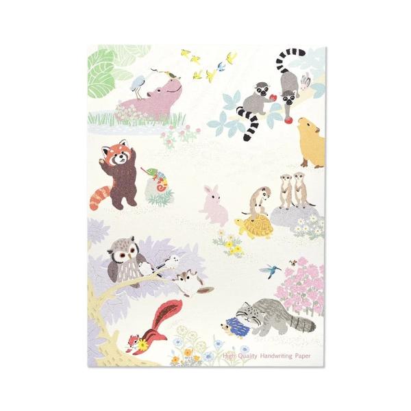 G.C.PRESS　便箋　ほのぼのなかま　302-60｜文房具 かわいい 動物 どうぶつ