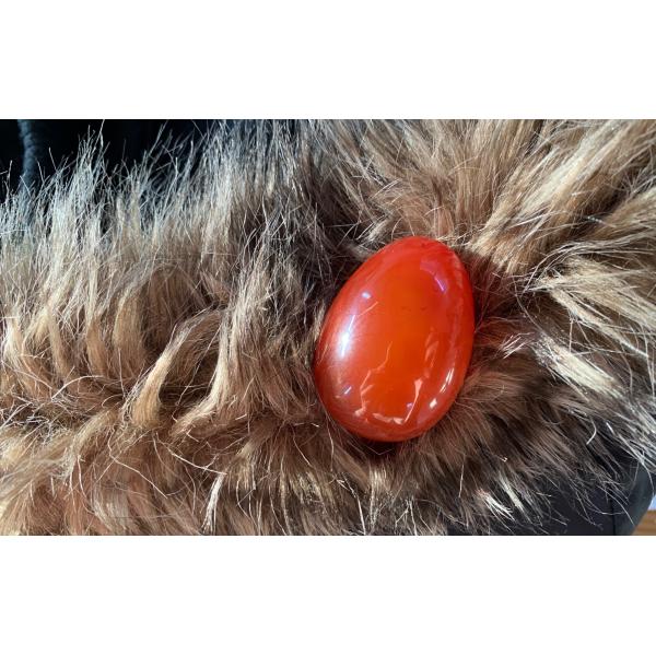 ヨニエッグ レッドカーネリアン 穴あきタイプ(M)