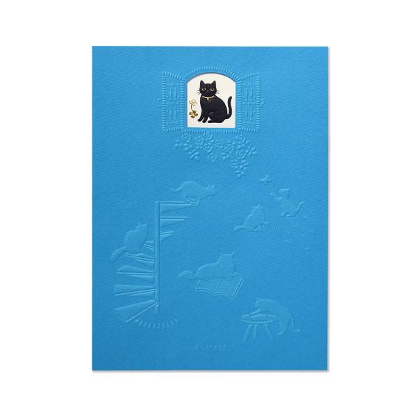 G.C.PRESS　便箋　キャット　窓付き　503-46｜文房具 レターセット 手紙 猫 エンボス加...
