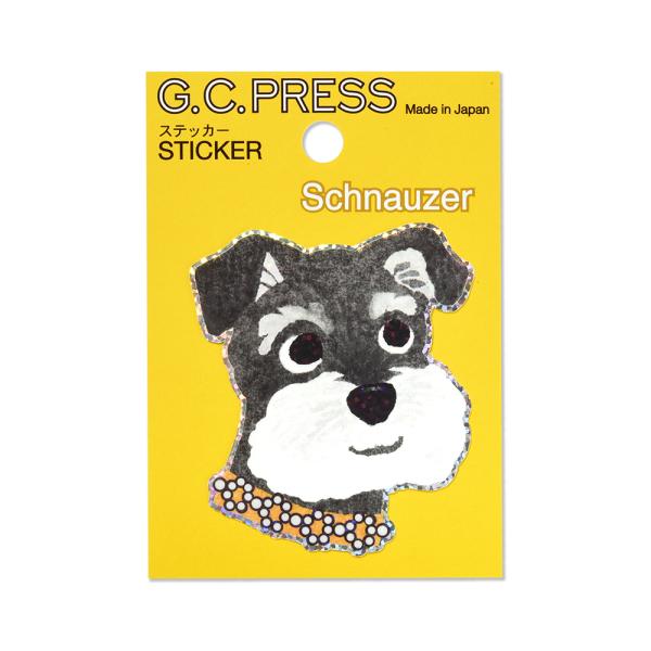 G.C.PRESS　ステッカー　犬顔　シュナウザー　523-02｜ミニチュアシュナウザー 犬 ドッグ...