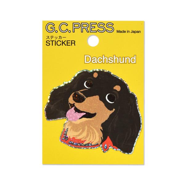 G.C.PRESS　ステッカー　犬顔　ダックス　523-03｜ダックスフント 犬 ドッグ 動物 シー...
