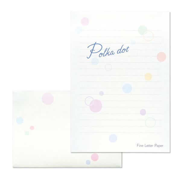 G.C.PRESS　便箋/封筒セット　ポルカドット｜文房具 水玉柄