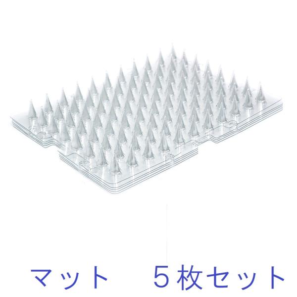 猫除け マット 透明 5枚セット 20cm x 15cm スパイク型 シート コンパクトサイズ