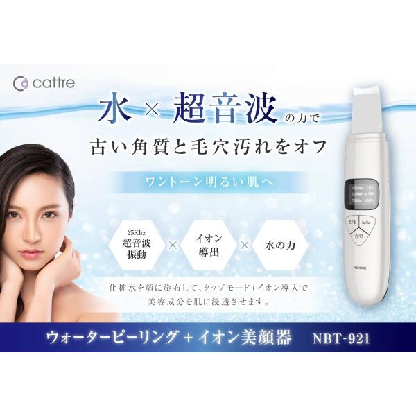 NiCHOICE ウォーターピーリング+イオン美顔器 水と超音波で古い角質と毛穴汚れを除去