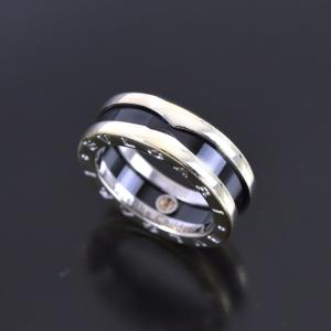 BVLGARI（ブルガリ） 指輪 18金 ダブルロゴ 16.5号 K18WG ホワイト