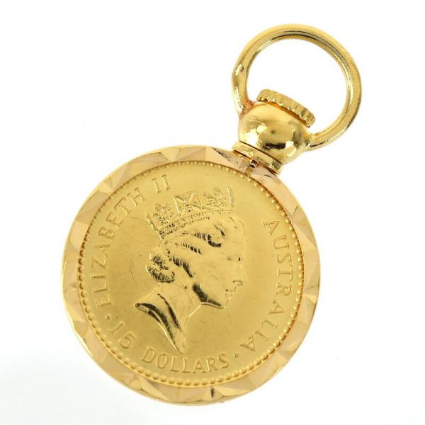 ペンダントトップ K24×K22YG カンガルー金貨 1/10oz ナゲット金貨 4.8g 15ドル...
