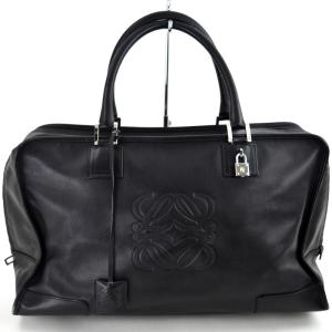 LOEWE レザーショートストラップハンドル ブラック LOEWE（ロエベ） アロー ショートストラップ レザー ブラウン系