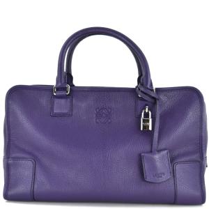 LOEWEクリーム色とダークパープルのハンドバッグ LOEWE（ロエベ） バッグ レディース トートバッグ ショルダートート