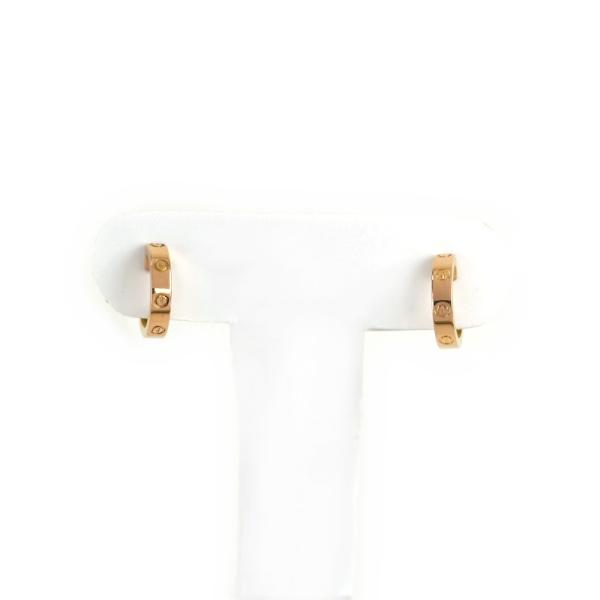 カルティエ ピアス 18金 ミニラブ K18PG ピンクゴールド デザインピアス フープデザイン イ...