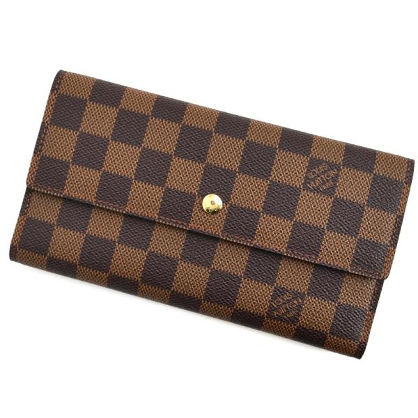 ルイヴィトン 財布 レディース ポルトトレゾール・インターナショナル ダミエ 三つ折り長財布 N61...