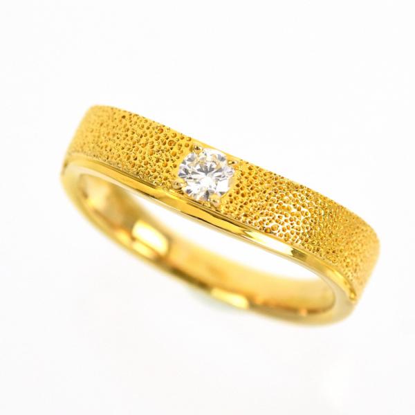 リング レディース ダイヤモンド 0.15ct デザインリング 16号 18k 18金 イエローゴー...