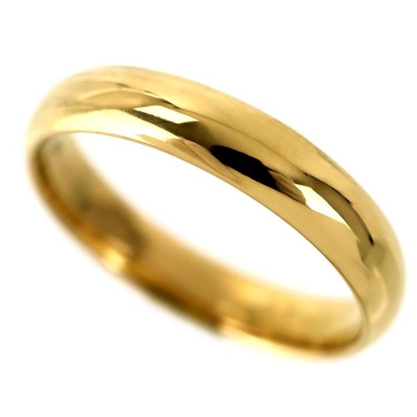 24金 指輪 17号 甲丸デザイン 4mm幅 シンプル 鏡面仕上げ メンズ レディース K24 アク...