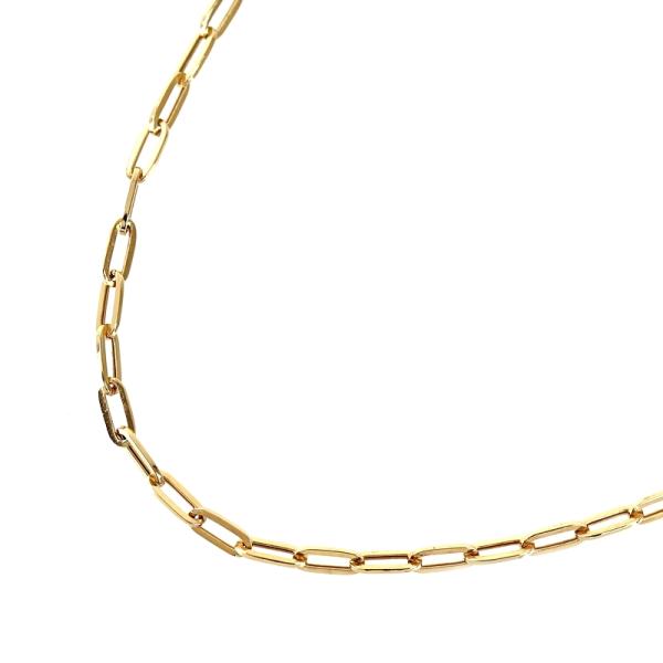 ペーパークリップチェーン ネックレス 18金 K18YG 50cm 4.0g ネックレスチェーンのみ...