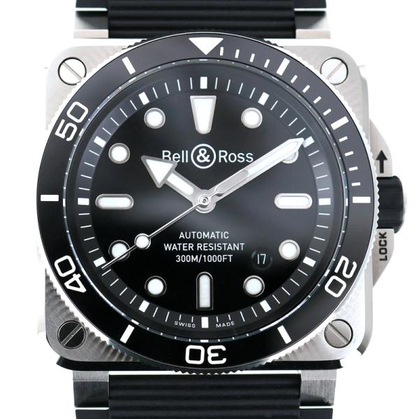 ベル&amp;ロス 腕時計 メンズウォッチ BR-03 ダイバー ブラックスティール BR03A-D-BL-...
