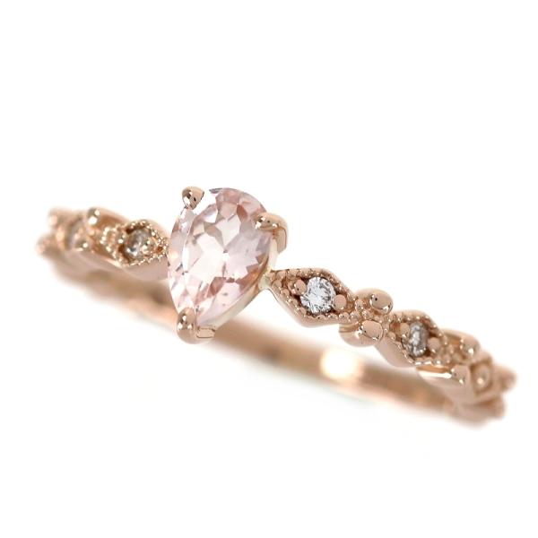 指輪 18金 10号 インペリアルトパーズ 0.31ct ダイヤ 0.04ct K18PG ピンクゴ...