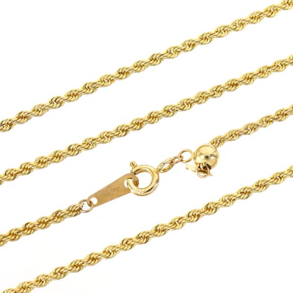 ネックレス 18k ロープデザイン 61.5cm 3.0g アジャスター付き K18YG イエローゴ...