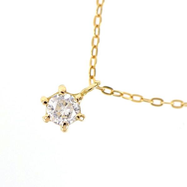 ネックレス レディース 一粒ダイヤ 爪留め K18YG 18金 39.5cm ジュエリー アクトワン