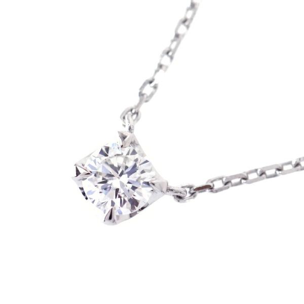 ダイヤモンド 一粒 ネックレス 0.216ct Pt850×900 45.5cm アズキチェーン ジ...