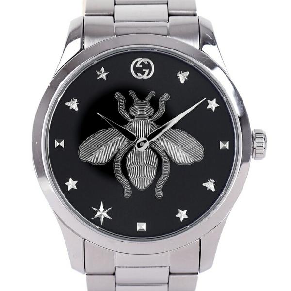 グッチ 時計 メンズ Gタイムレス 38mm YA1264136 ブラックダイアル SS QZ BE...