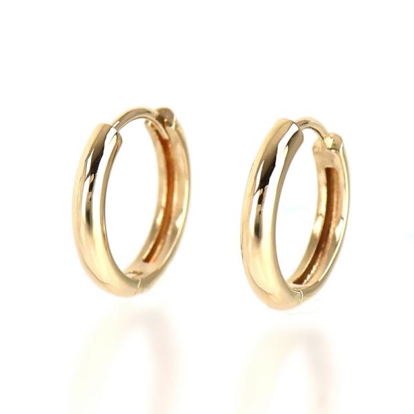 ピアス 18金 K18YG フープピアス 両耳用 1.8g 2mm幅 小さめ ジュエリー 地金ピアス...