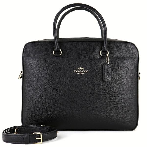コーチ バッグ 2WAYビジネスバッグ ブリーフケース ブラック レザー 斜め掛け 手提げ F390...