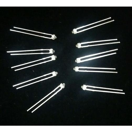 珍しい形のLEDです　先端球形 珍しい　凸型ＬＥＤ　赤色　先端直径１．８ｍｍ　先端長１．５ｍｍ　１０...
