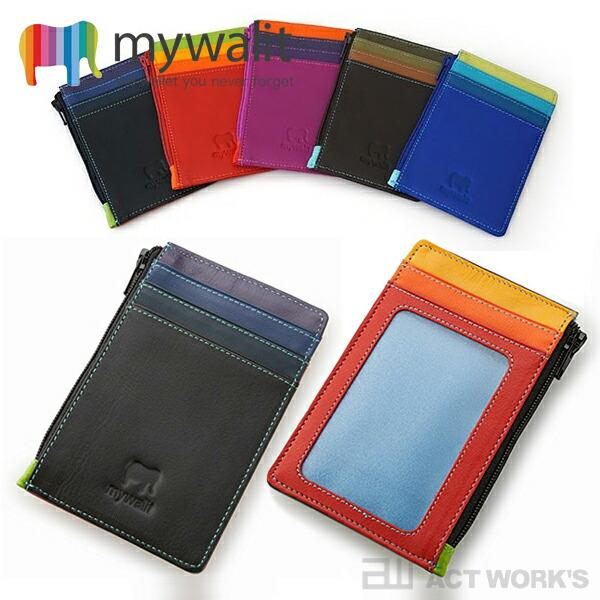 全6色 mywalit クレジットカードホルダー＆コインパース My1206 小銭入れ 皮革 パスケ...
