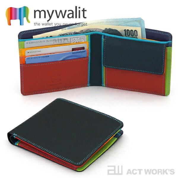 全5色 mywalit 二つ折りウォレット MY138 2つ折り財布 小銭入れ レザー 皮革 札入れ...