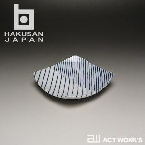重ね縞 白山陶器 反角中皿 波佐見焼 16.5×16.5cm 角皿 HAKUSAN HKSN