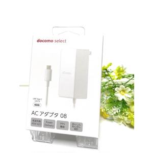 ACアダプタ 08 USB タイプC ドコモ セレクト ホワイト android充電器☆の商品画像