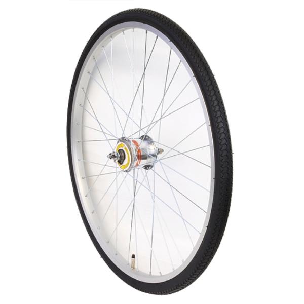 GRK FW-HD26AL ハブダイナモ付アルミ前ホイール（タイヤ・チューブ付） 26インチ (40...