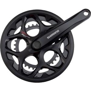 SHIMANO/シマノ　ギアクランク セットブラック 34-50T 165mm チェーンガード付 EFCA070C04C Tourney FC-A070｜ad-cycle