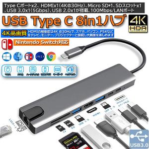 USB C ハブ Type C 8in1 HUBマルチ変換アダプター 87W PD出力 LANポート USB Cポート 4K 30HZ 高画質 HDM 送料無料｜ヒットショップ