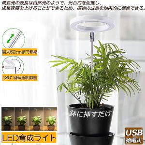LED植物育成ライト 植物育成ライト 鉢植えに差し込む 4段階調光 LED 植物ライト 植物育成ラン...