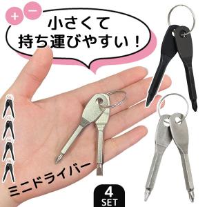 キーリング付き ミニドライバー 2色選べる ブラック 黒 シルバー