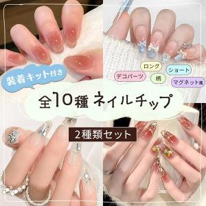 2個セット ネイルチップ 全10種類 粘着グミ付...の商品画像