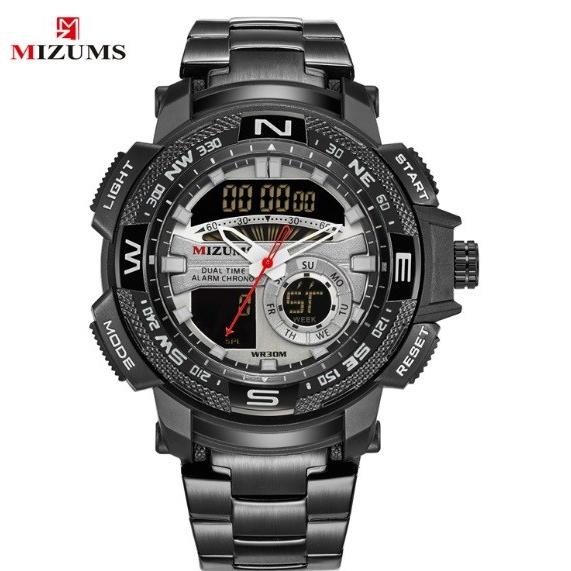 スポーツウォッチ メンズ Mizums ミリタリー 腕時計 led デジタル black