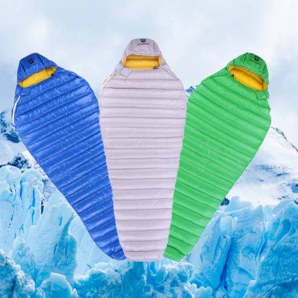 キャンプ　寝袋　AEGISMAX　Mサイズ超軽量アウトドアホワイトグースウルトラドライダウンミイラタ...