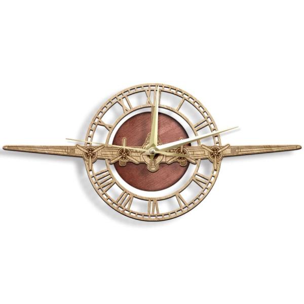 壁掛け時計 木製 航空機 飛行要塞 ギフト 家の装飾 壁時計 インテリア