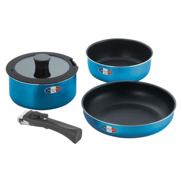 ギフト 調理用品 ジャンヌ・エコール 着脱ハンドル鍋3点セットJE-122R 送料無料 内祝い お祝...