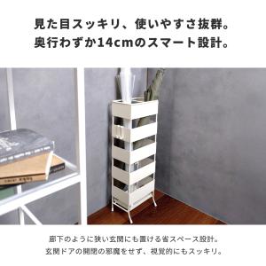 玄関で邪魔にならないスリム傘立て ダブル ブラ...の詳細画像1