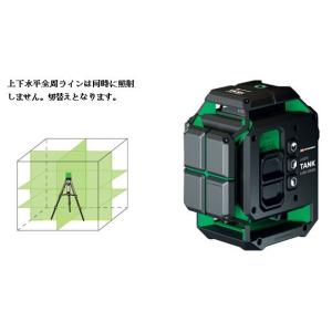 グリーン レーザー墨出し器 TANK(タンク）フルライン4ー360G アルティメット センターポール式三脚とマルチマウント付き 受光器（別売りLR60G or LM70)対応｜adajapan