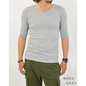 Tシャツ メンズ 半袖 無地 Uネック 5分袖...の詳細画像5