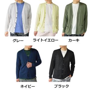 サマーカーディガン メンズ サマーニット 長袖...の詳細画像1